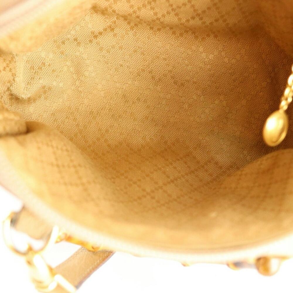 Authenticated Gucci Boston Bag Beige Suede w/Bamboo Handle - Picture 8 of 12